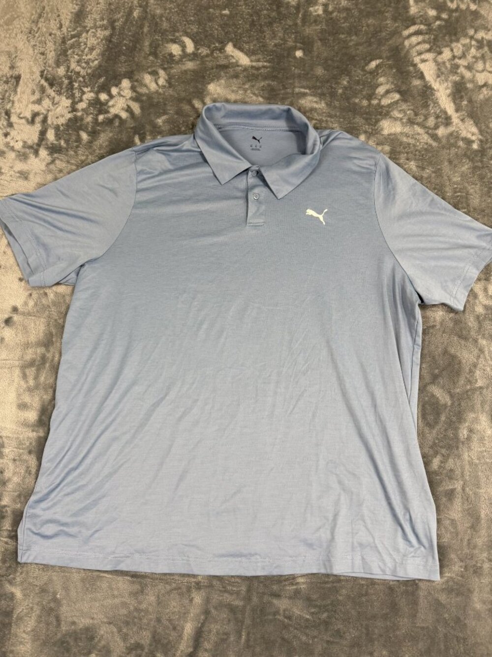 Puma Blue XXL Short Sleeve Polo Shirt With Logo